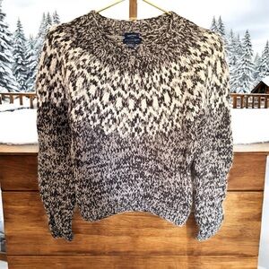American Eagle Outfitters Hand Knitted Brown, Cream  and White Sweater NWOT SZ S